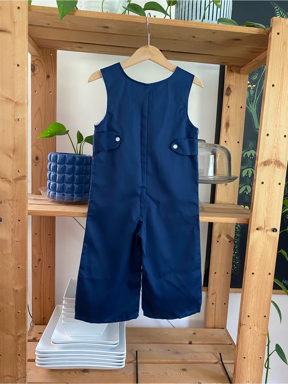 Funtasia Too Vintage Blue Animal Appliqués Jon Jon Romper 2t - Picture 3 of 15